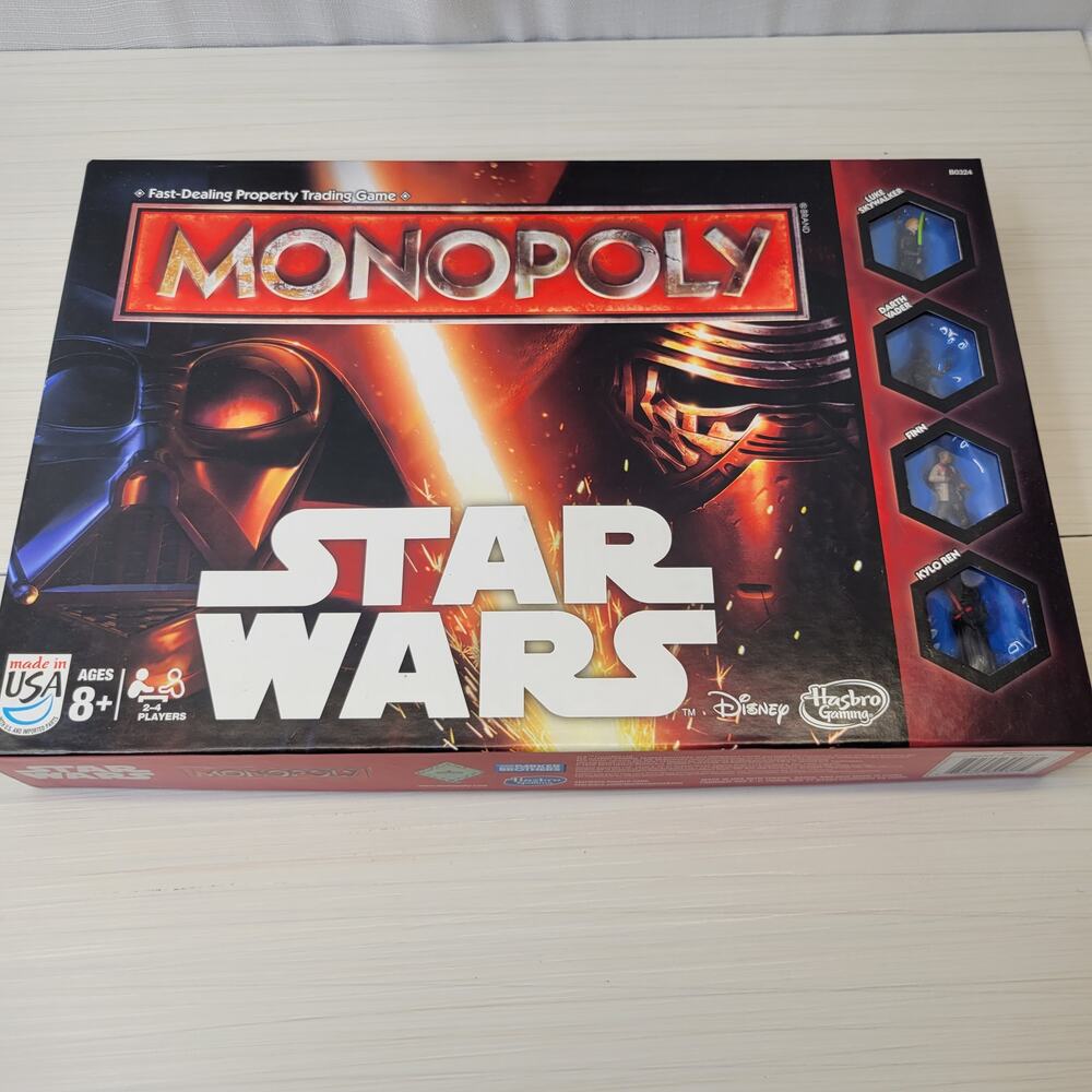 Star Wars Monopoly The Force Awakens Kylo Ren, Luke, Finn, Darth Vadar